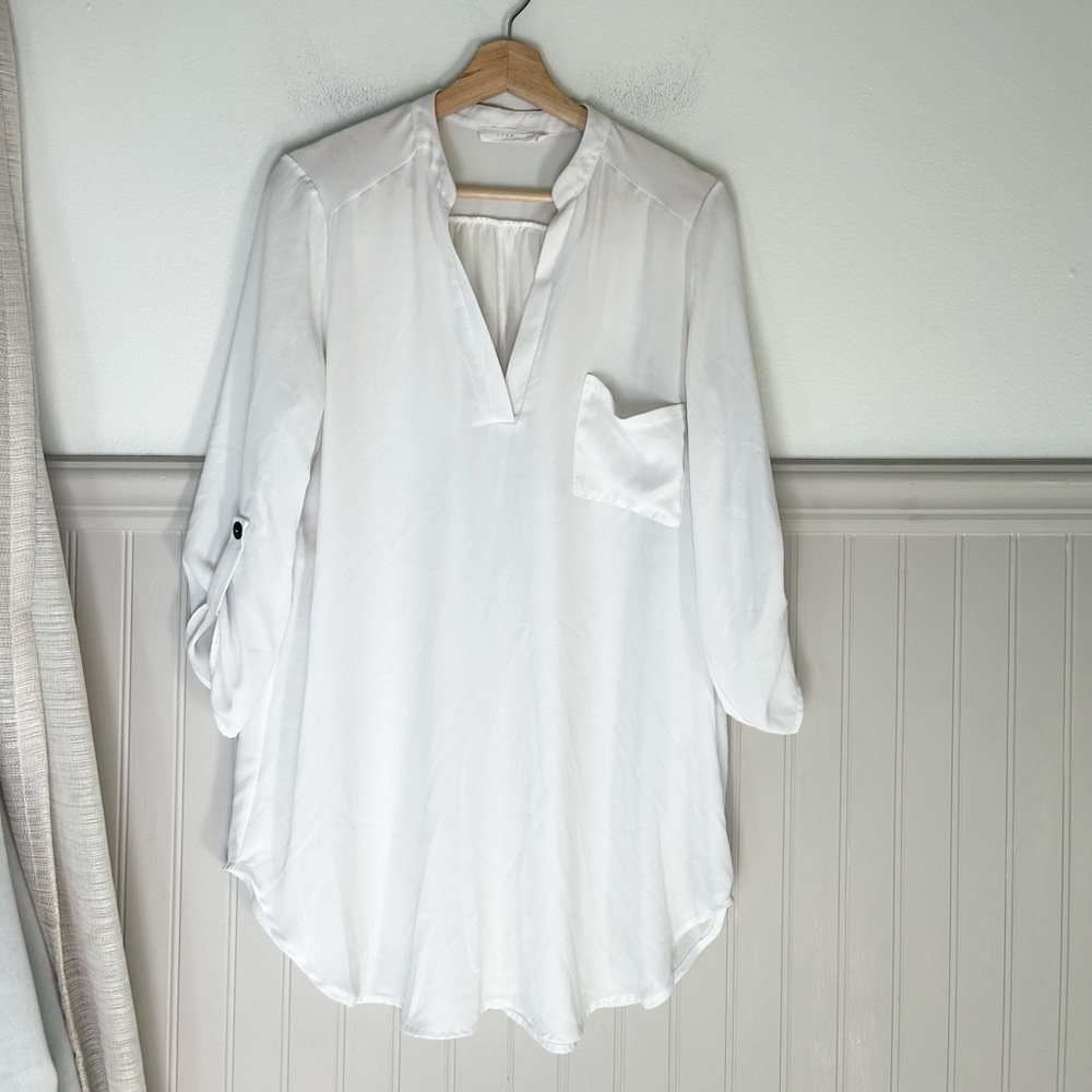 Lush Large Lightweight White Blouse